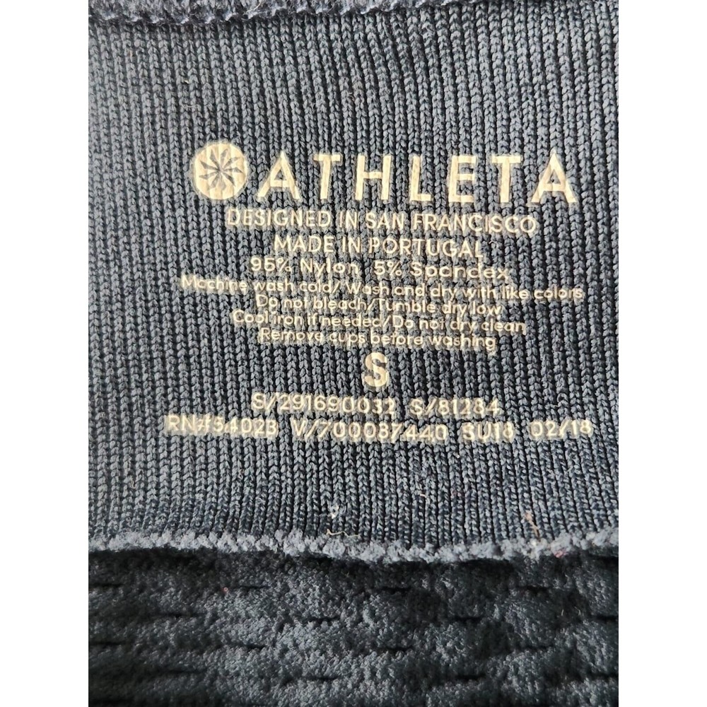 Athleta Womens Teal Nylon Blend Comfort Pullover Wireless Sports Bra Size Small - Picture 5 of 6